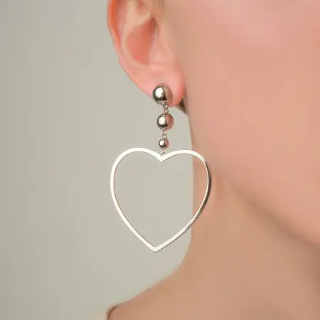 Серебряные серьги «Сердце»