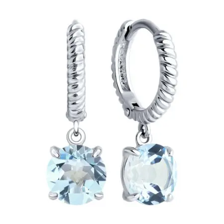 Серебряные серьги с топазом