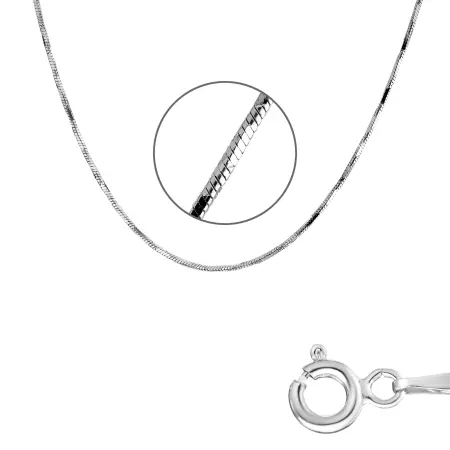 Серебряная тонкая цепь «Шнурок»