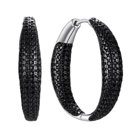 Серьги конго из серебра со шпинелью