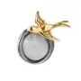 Подвеска из серебра с лунным камнем в позолоте «Ласточка»