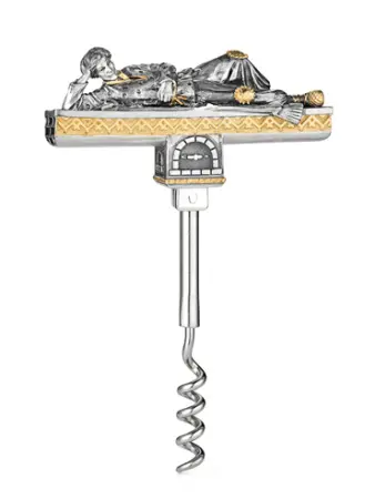 Серебряный штопор «Емеля» с позолотой