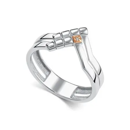 Кольцо из серебра с бриллиантом