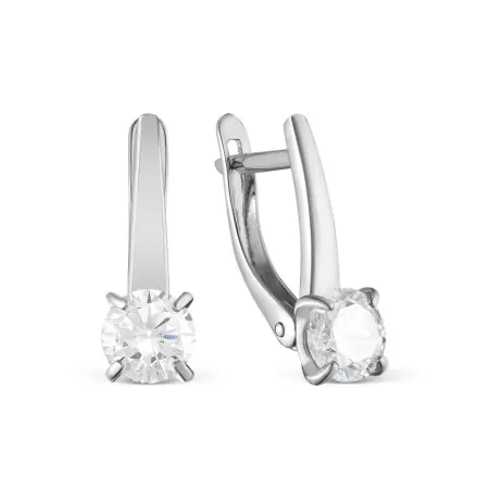 Серьги из серебра с фианитами