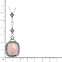 Серебряный кулон на цепи с розовым кварцем и марказитами Swarovski