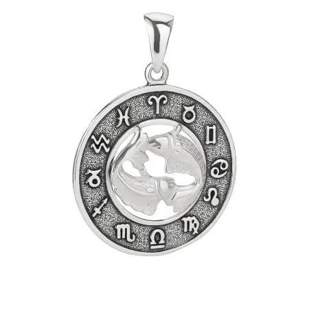 Кулон из серебра знак зодиака «Рыбы»