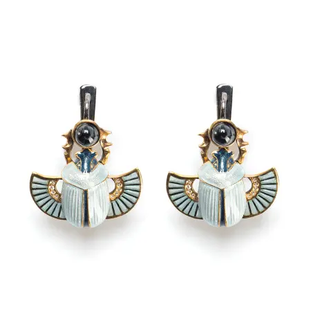 Серебряные серьги «Скарабеи»