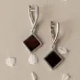 Серьги из серебра с янтарем