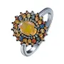 Кольцо из серебра с опалом и цветными сапфирами