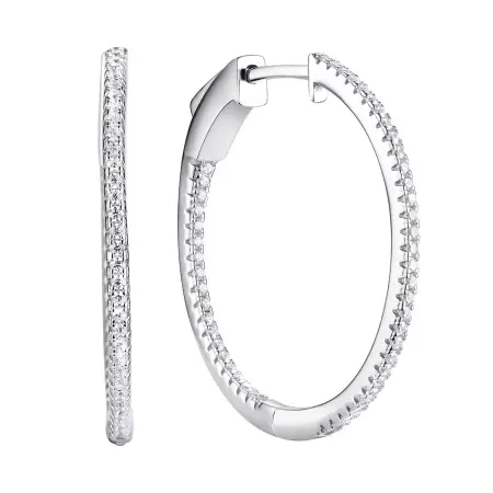 Серьги конго из серебра с фианитами