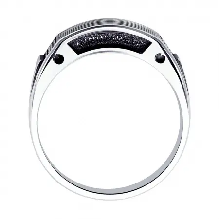 Мужское кольцо из серебра с фианитами