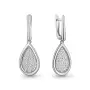 Серьги из серебра с фианитами «Капли»