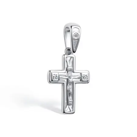 Крест из серебра с бриллиантом