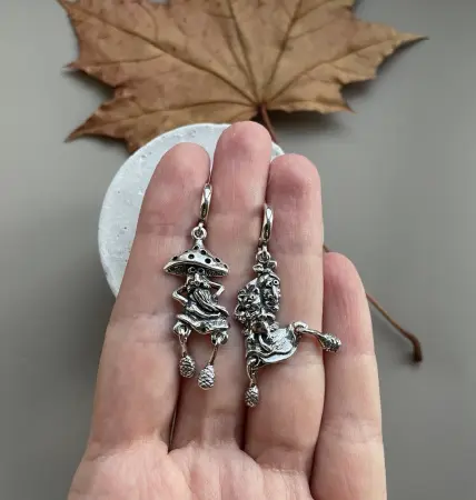 Серебряные серьги «Дискотека»