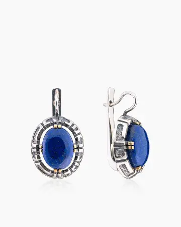 Серьги из серебра с камнем лазурит