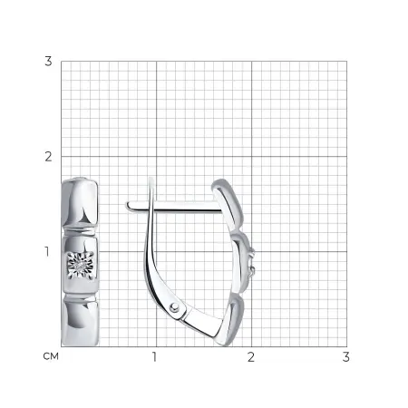 Серебряные серьги с бриллиантами