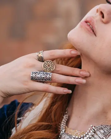 Кольцо из серебра с позолотой