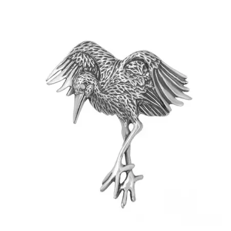 Серебряная брошь «Аист»