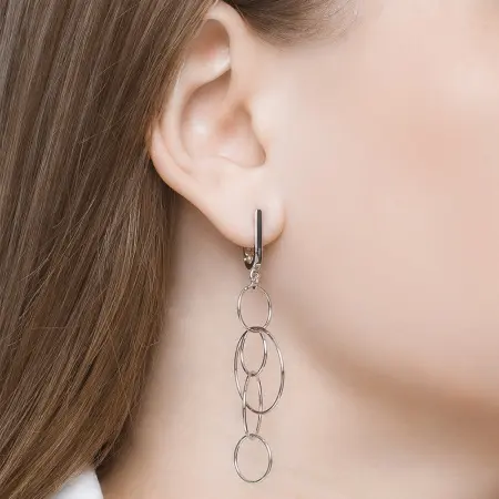 Серьги из серебра «Круги»