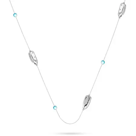 Серебряное колье с кубическим цирконием и ситаллом