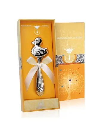 Серебряная погремушка «Утка»