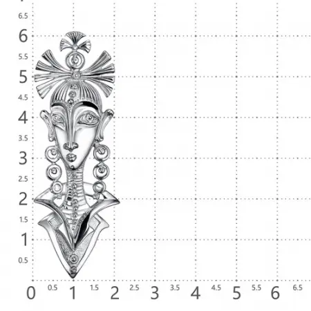 Серебряная брошь «Гостья из Будущего»