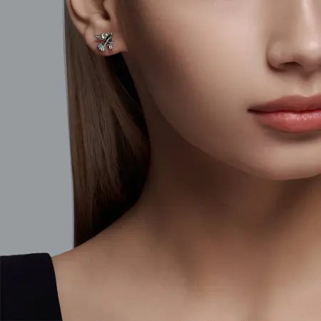 Серьги-пусеты из серебра «Ласточка»