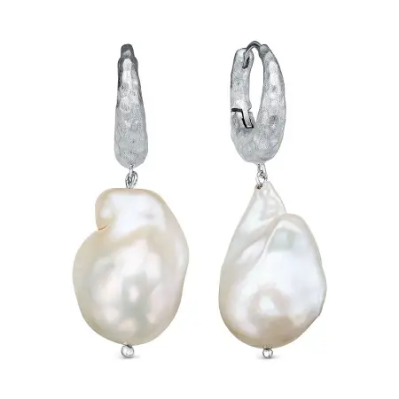 Серьги из серебра с жемчугом Барокко