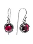 Серебряные серьги с гранатом
