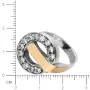 Серебряное кольцо фианиты и золото