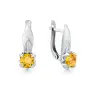 Серьги из серебра с цитрином