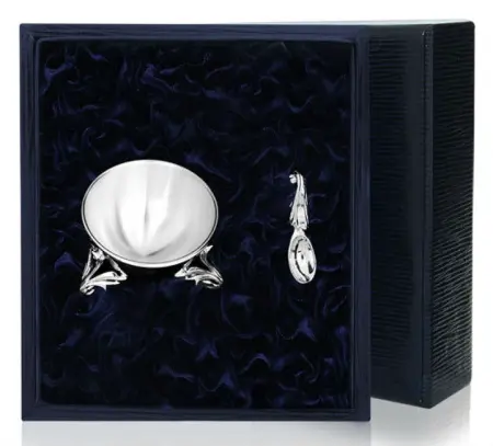 Солонка из серебра «Вьюнок» с ложкой