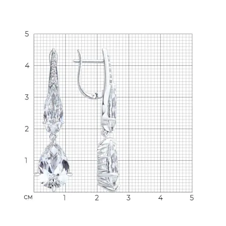 Серьги из серебра с фианитами