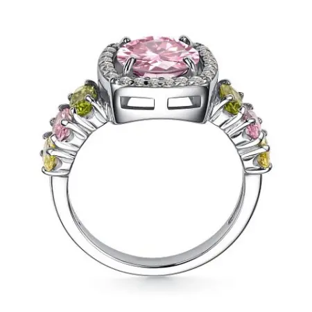 Кольцо из серебра с фианитами