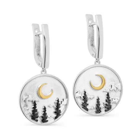 Серебряные серьги «Месяц»