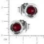 Серебряные серьги гвоздики с гранатом
