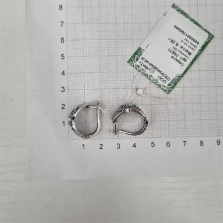 Серебряные серьги «Пион большой»