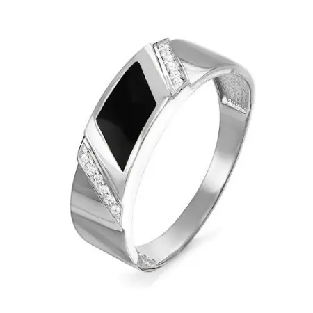 Серебряное мужское кольцо с фианитами