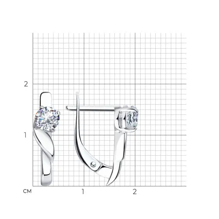 Серьги из серебра с фианитами Sokolov