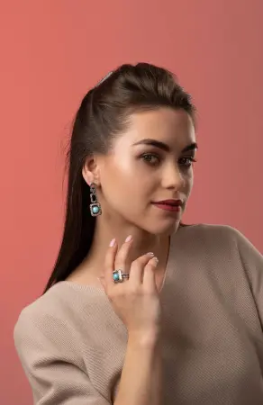 Серьги серебряные с халцедоном