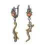 Серьги из серебра «Ящерица»