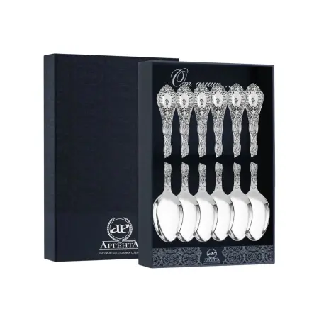 Серебряный набор «Виноградная лоза» 6 чайных ложек