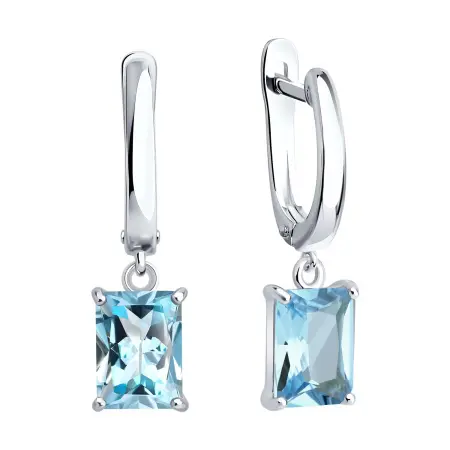 Серьги из серебра с топазами