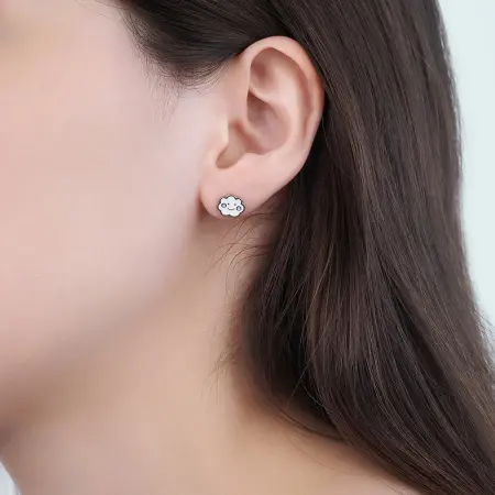 Серьги серебряные с эмалью «Тучка»