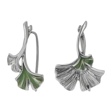 Серебряные серьги «Гинкго»