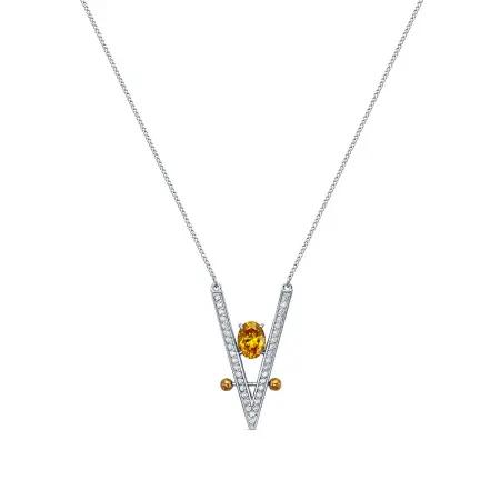 Серебряное колье с фианитами
