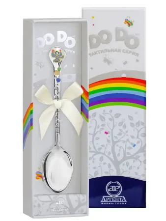 Ложка детская DODO «Котенок» с серой эмалью