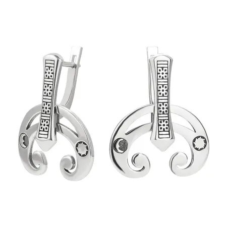 Серебряные серьги «Лунница»