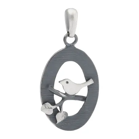 Серебряная подвеска «Птица на ветке»