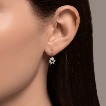 Серебряные серьги с фианитами